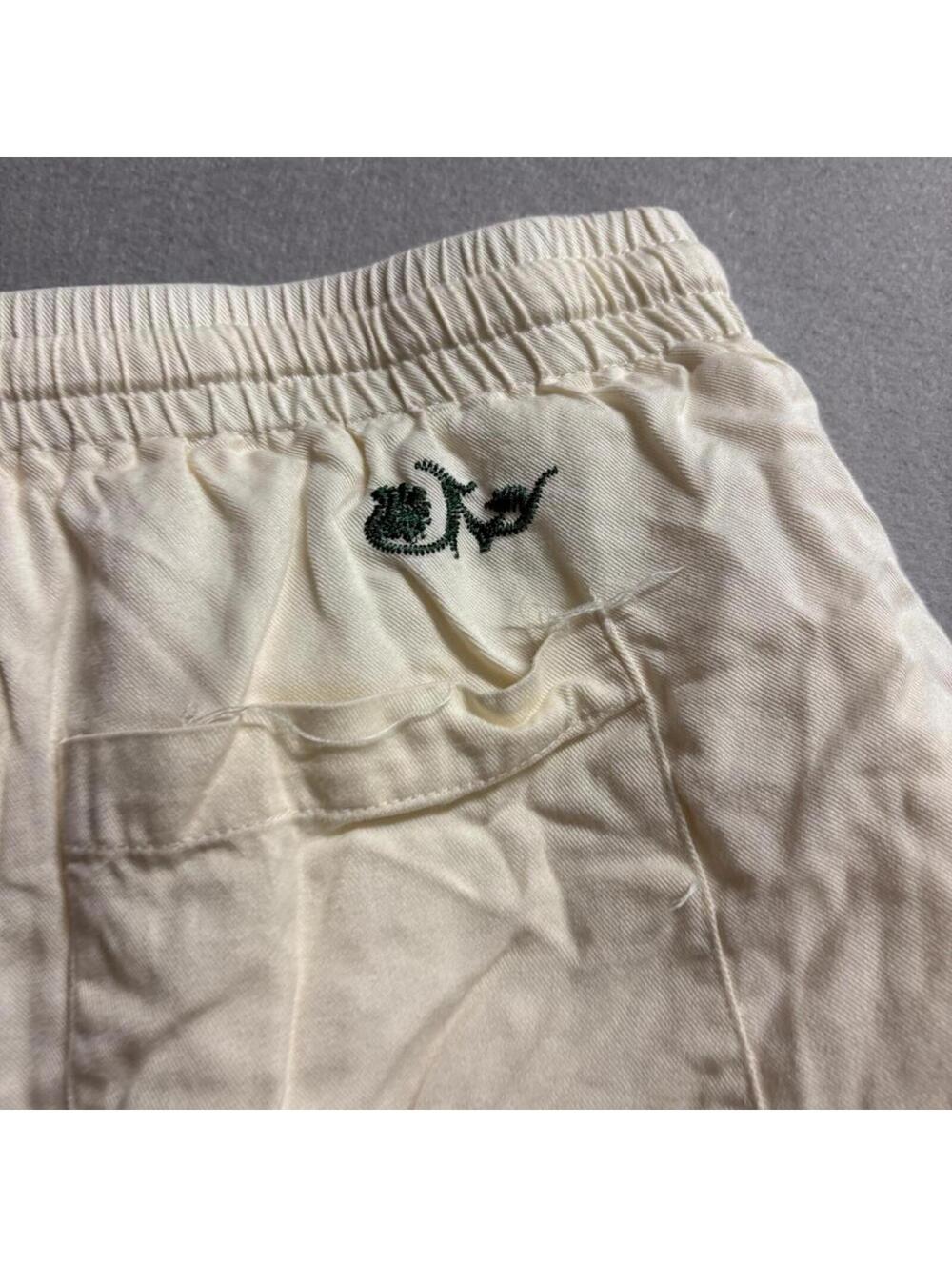 PacSun Volley Shorts Womens Large Ivory Green Floral Embroidered Lyocell Cotton - Picture 12 of 13